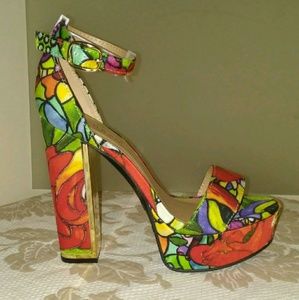Multi-Colored Platform Sandals